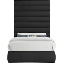 Adam Black Boucle Fabric Full Bed