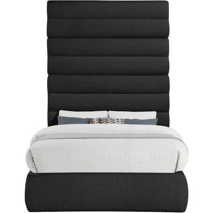 Adam Black Boucle Fabric Full Bed