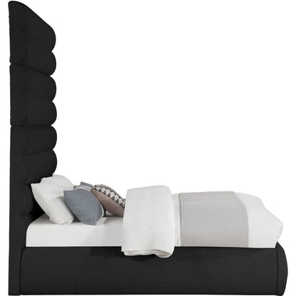 Adam Black Boucle Fabric Full Bed