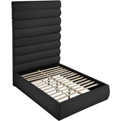 Adam Black Boucle Fabric Full Bed