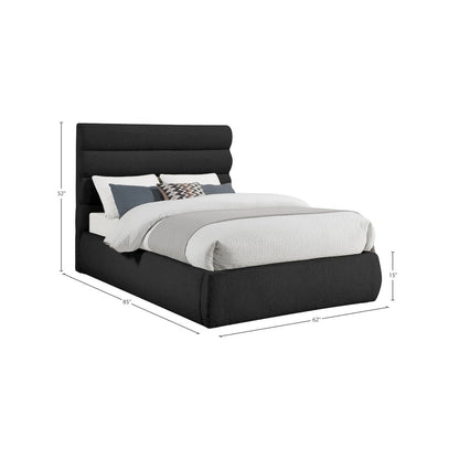 Adam Black Boucle Fabric Full Bed