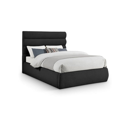 Adam Black Boucle Fabric Full Bed