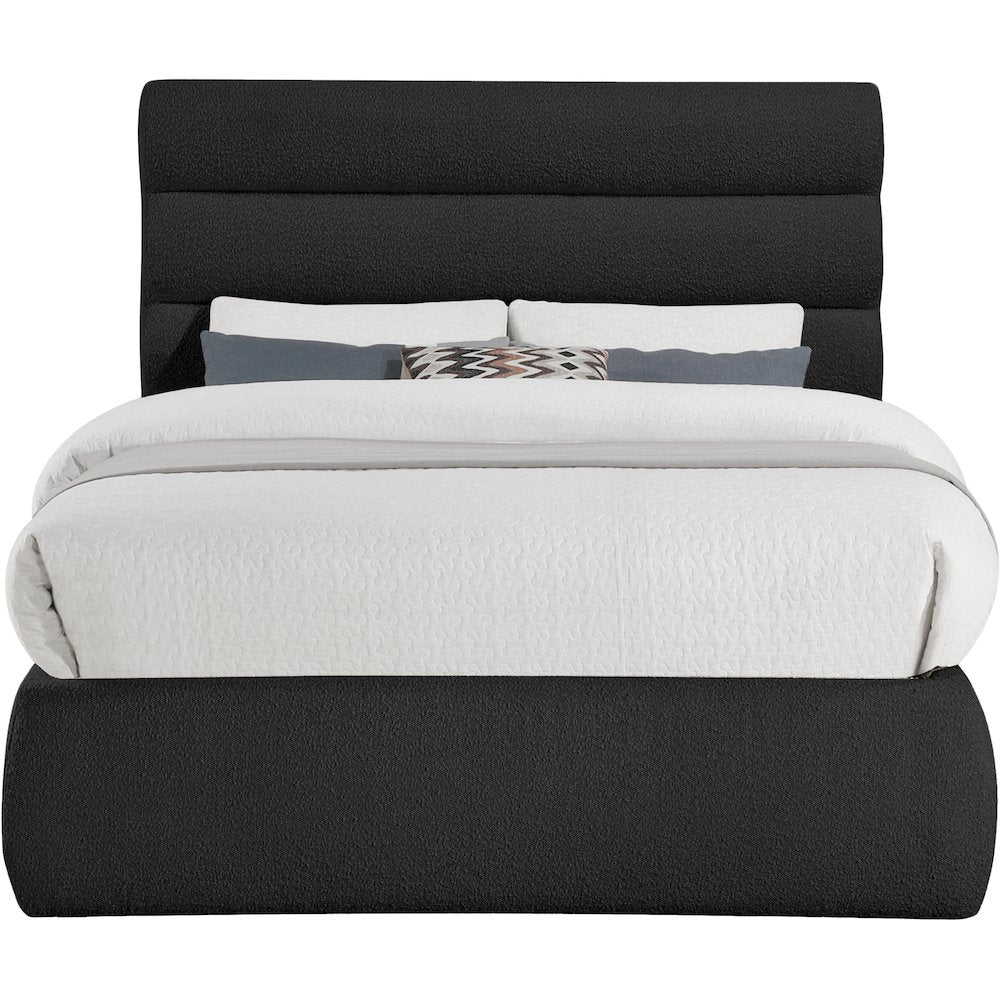 Adam Black Boucle Fabric Full Bed