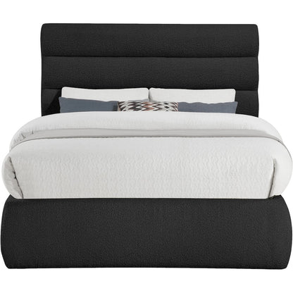 Adam Black Boucle Fabric Full Bed