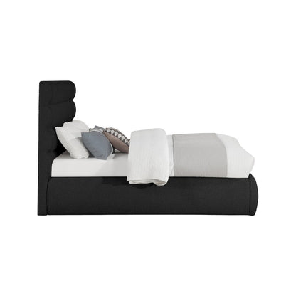 Adam Black Boucle Fabric Full Bed