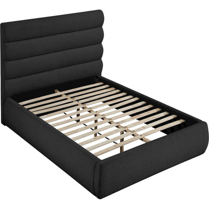 Adam Black Boucle Fabric Full Bed