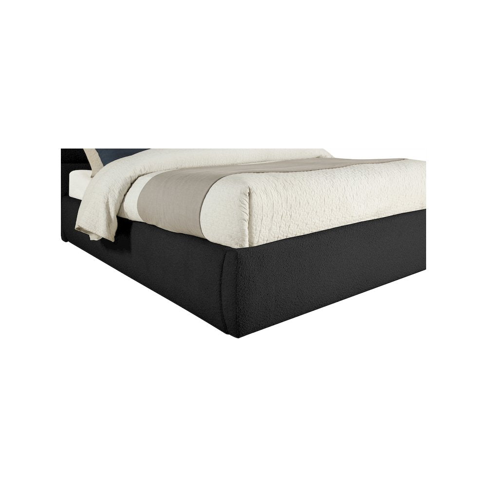 Adam Black Boucle Fabric Full Bed