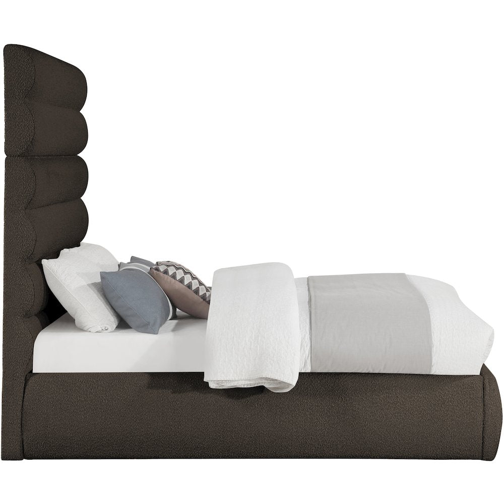 Adam Brown Boucle Fabric Full Bed