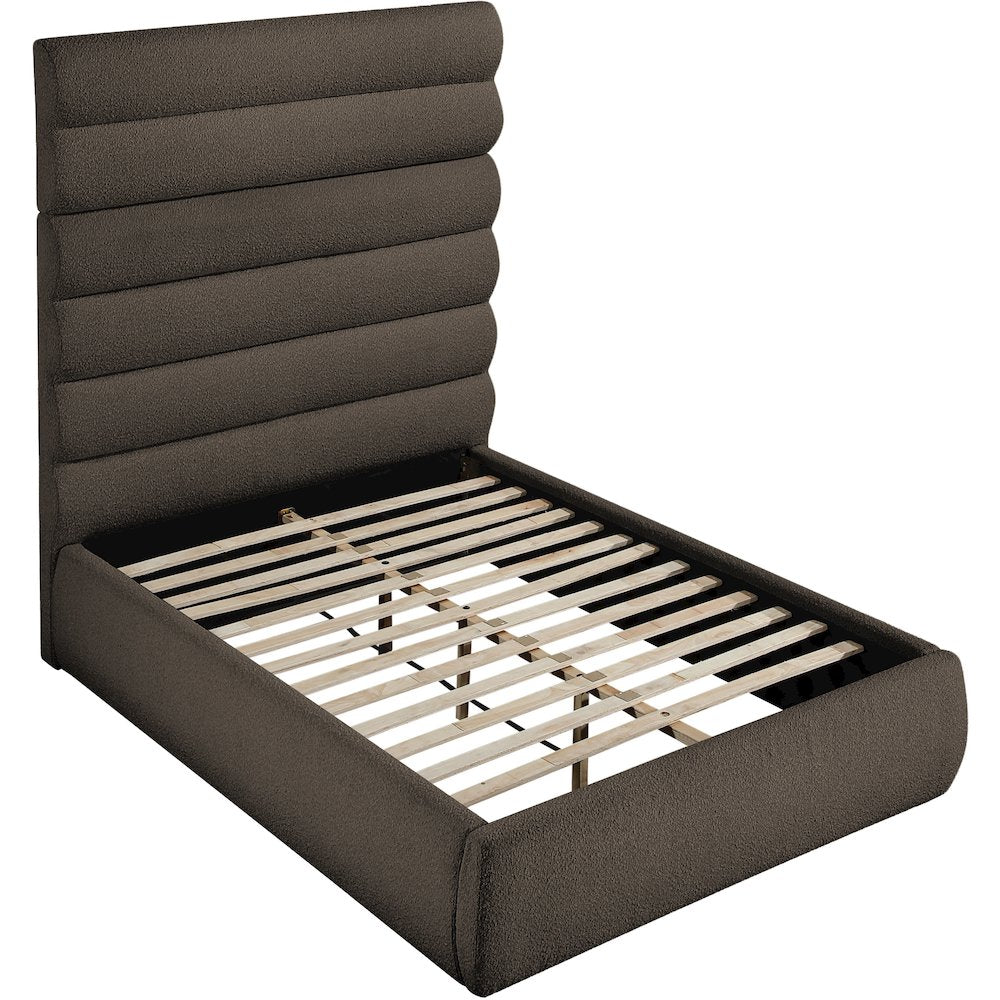 Adam Brown Boucle Fabric Full Bed