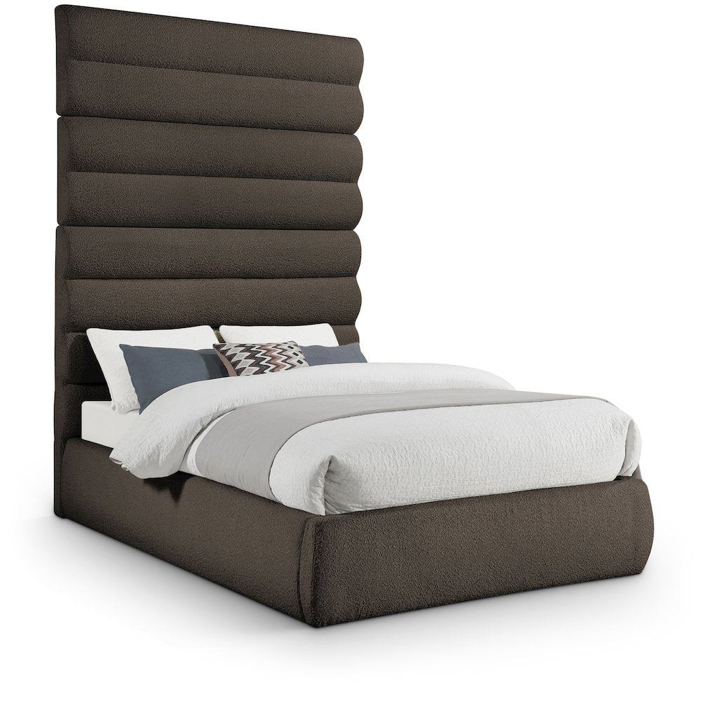 Adam Brown Boucle Fabric Full Bed