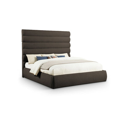 Adam Brown Boucle Fabric King Bed