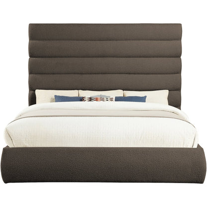 Adam Brown Boucle Fabric King Bed