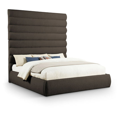 Adam Brown Boucle Fabric King Bed