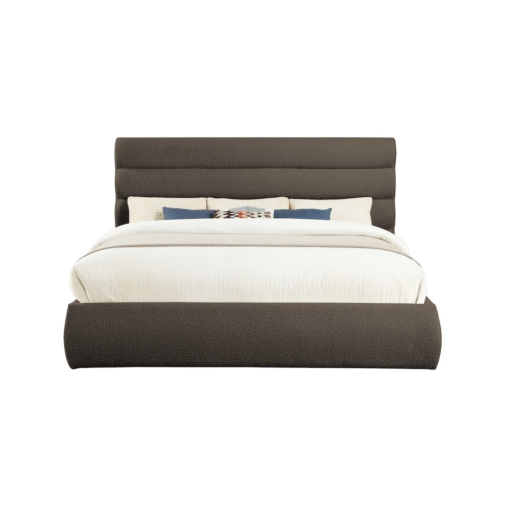 Adam Brown Boucle Fabric King Bed