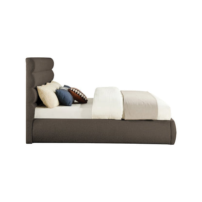 Adam Brown Boucle Fabric King Bed