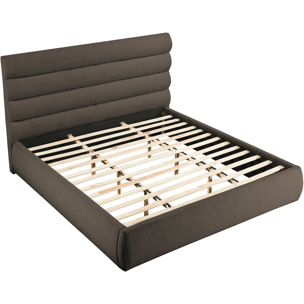 Adam Brown Boucle Fabric King Bed