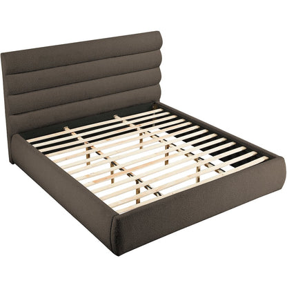 Adam Brown Boucle Fabric King Bed