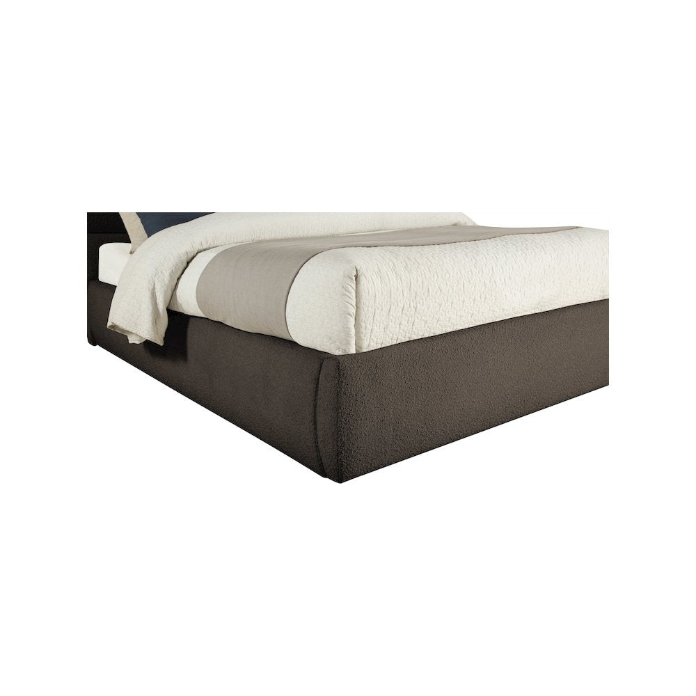 Adam Brown Boucle Fabric King Bed