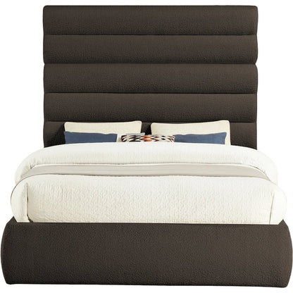 Adam Brown Boucle Fabric Queen Bed