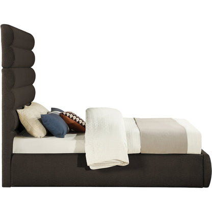Adam Brown Boucle Fabric Queen Bed