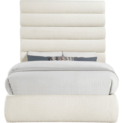 Adam Cream Boucle Fabric Full Bed