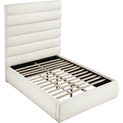 Adam Cream Boucle Fabric Full Bed