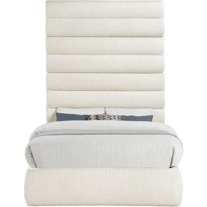Adam Cream Boucle Fabric Full Bed