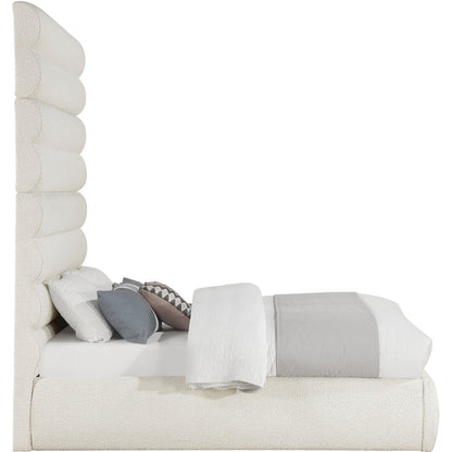 Adam Cream Boucle Fabric Full Bed