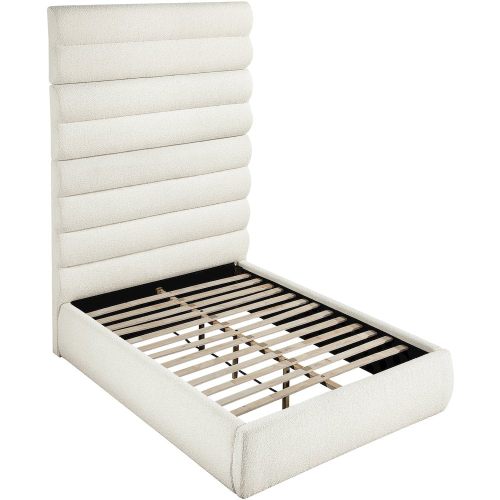 Adam Cream Boucle Fabric Full Bed
