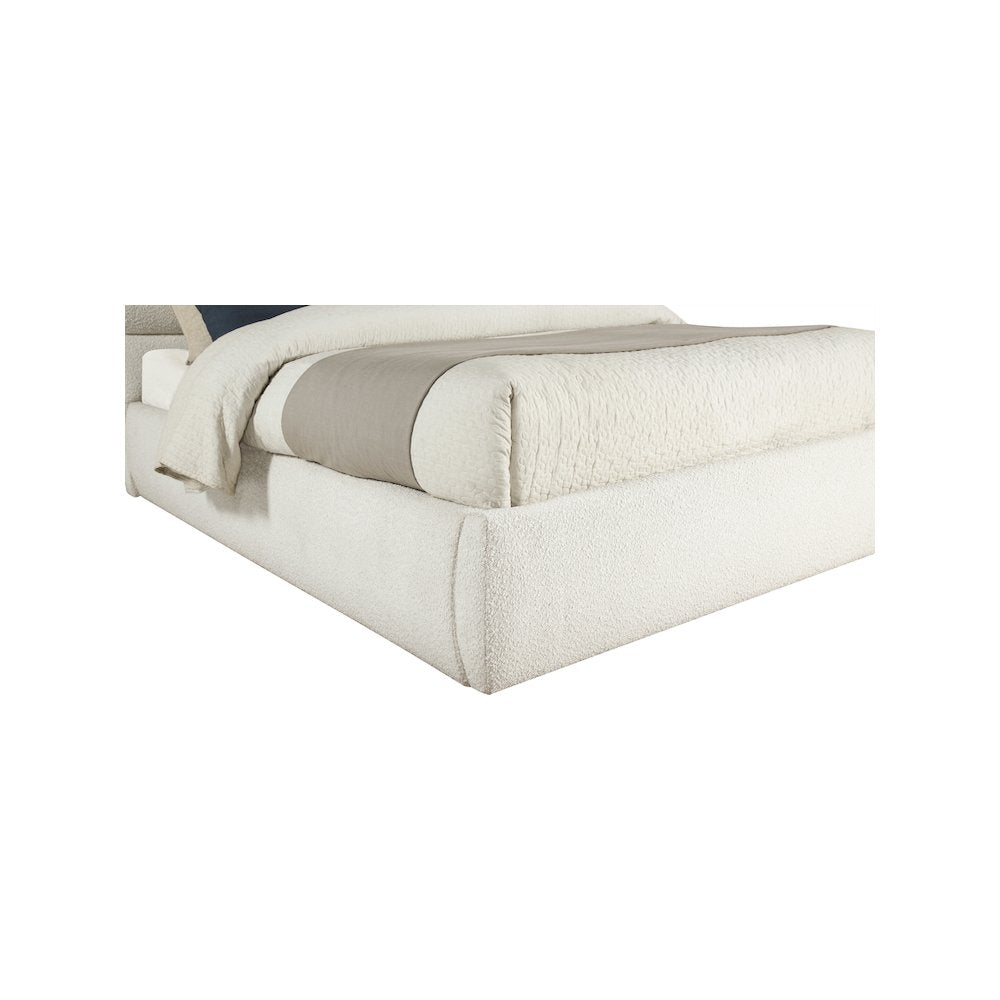Adam Cream Boucle Fabric Full Bed