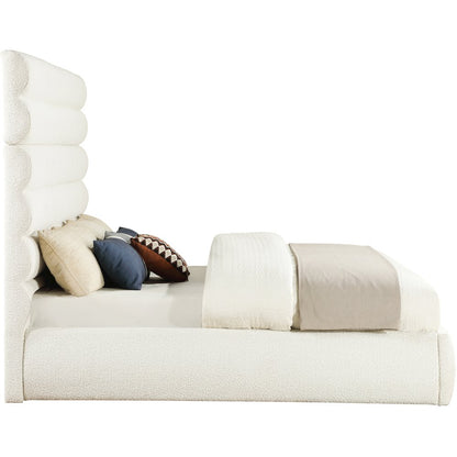 Adam Cream Boucle Fabric King Bed
