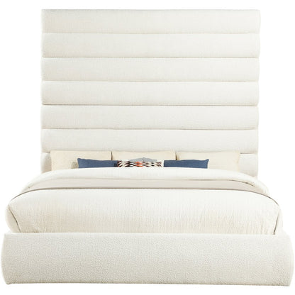 Adam Cream Boucle Fabric King Bed