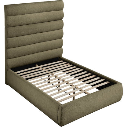 Adam Olive Boucle Fabric Full Bed