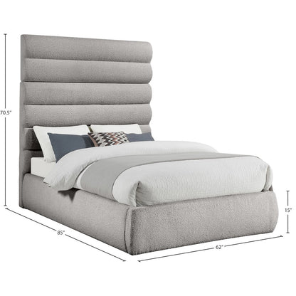 Adam Taupe Boucle Fabric Full Bed