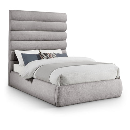 Adam Taupe Boucle Fabric Full Bed