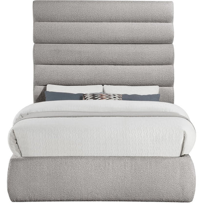 Adam Taupe Boucle Fabric Full Bed