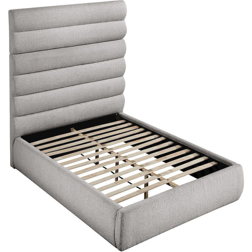 Adam Taupe Boucle Fabric Full Bed