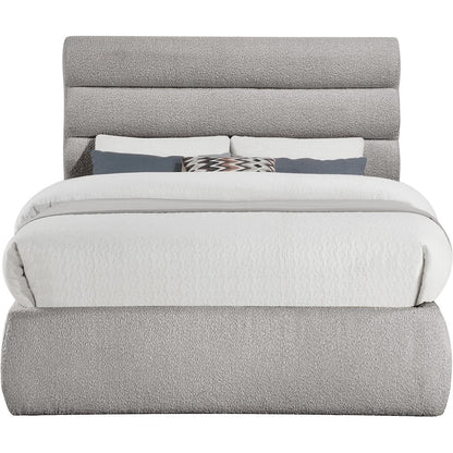 Adam Taupe Boucle Fabric Full Bed