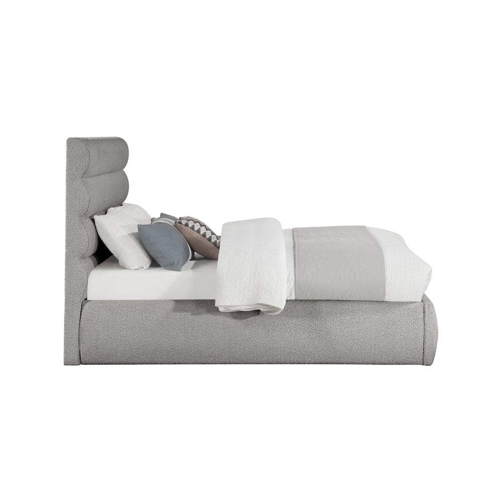 Adam Taupe Boucle Fabric Full Bed