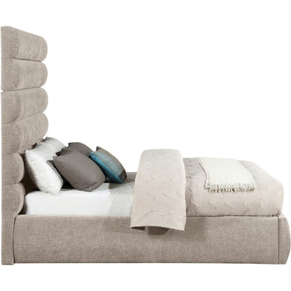 Adam Beige Chenille Fabric Full Bed