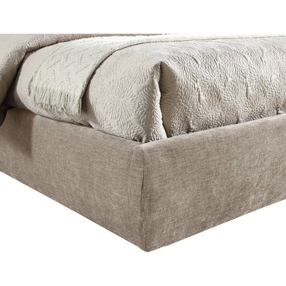 Adam Beige Chenille Fabric Full Bed