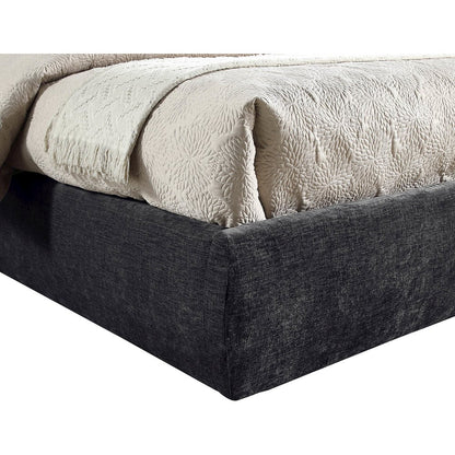 Adam Black Chenille Fabric Full Bed