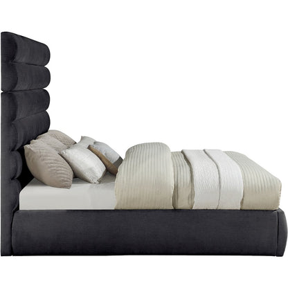 Adam Black Chenille Fabric King Bed