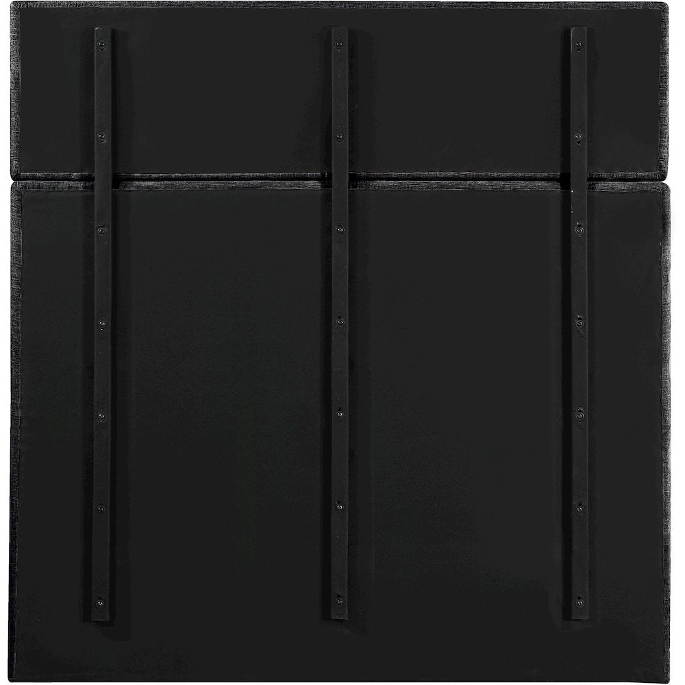Adam Black Chenille Fabric Queen Bed