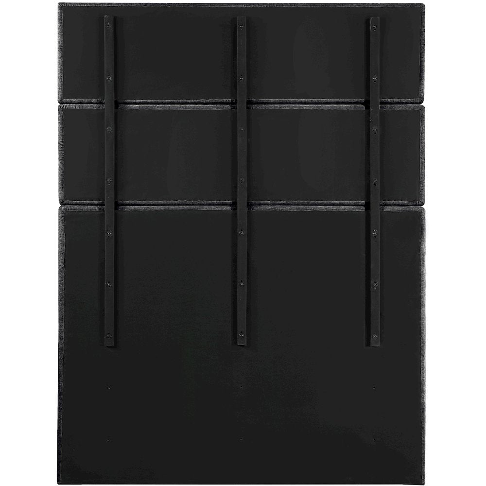 Adam Black Chenille Fabric Queen Bed