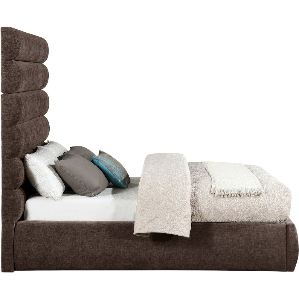 Adam Brown Chenille Fabric Full Bed