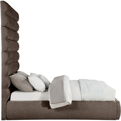 Adam Brown Chenille Fabric Queen Bed