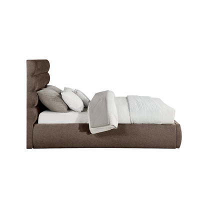 Adam Brown Chenille Fabric Queen Bed