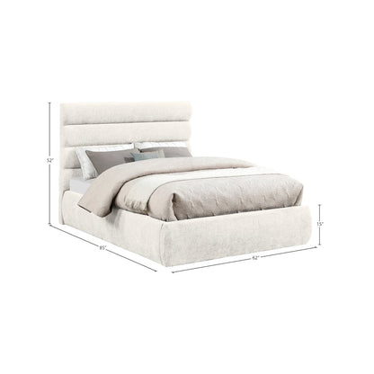 Adam Cream Chenille Fabric Full Bed