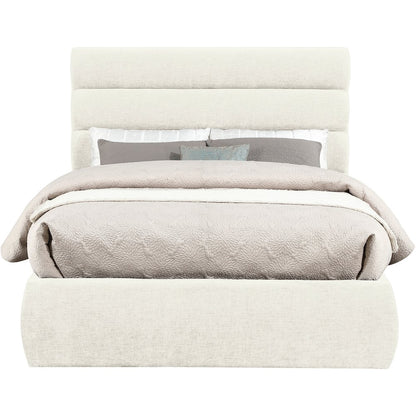 Adam Cream Chenille Fabric Full Bed